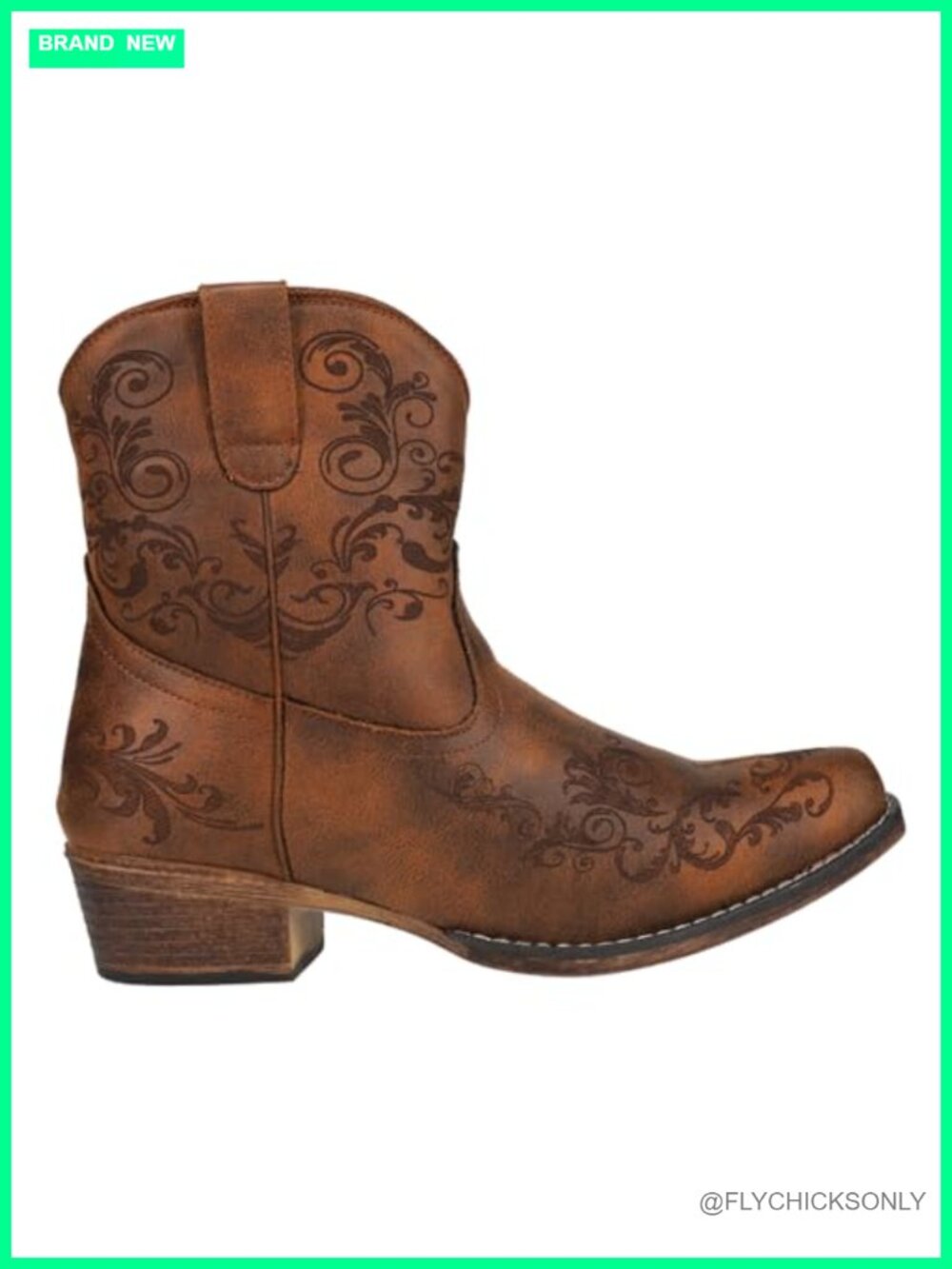 ROPER Womens Short Stuff Embroidered Snip Toe Ankle Booties